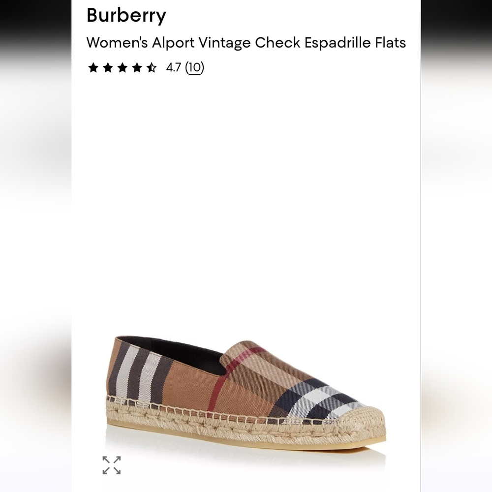 Burberry Classic Plaid Slip-On Espadrilles -  Brown/Black